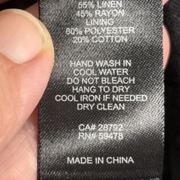 NWT House Of Harlow Sz S Black Midi Dress Linen Blend Sweetheart Bustier Bodice - Picture 12 of 16